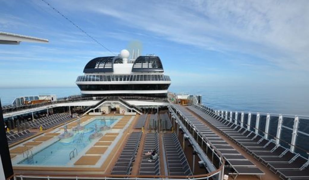 The hub of MSC Meraviglia’s top deck is the Atmosphere pool, one of the largest at sea. Photo: USA Today