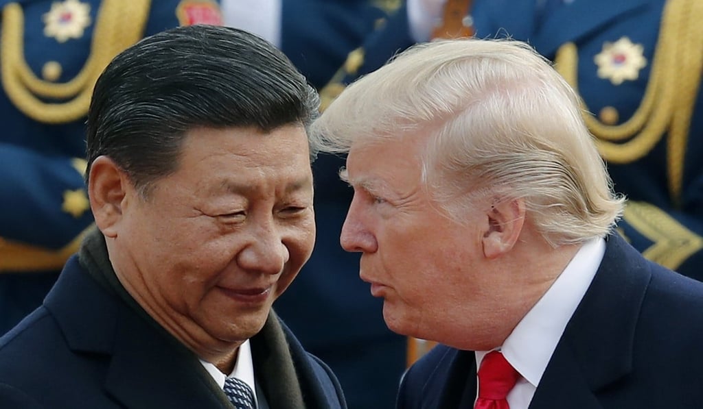 A November 2017 photo of President Xi Jinping and US President Donald Trump at the Great Hall of the People in Beijing. Photo: AP