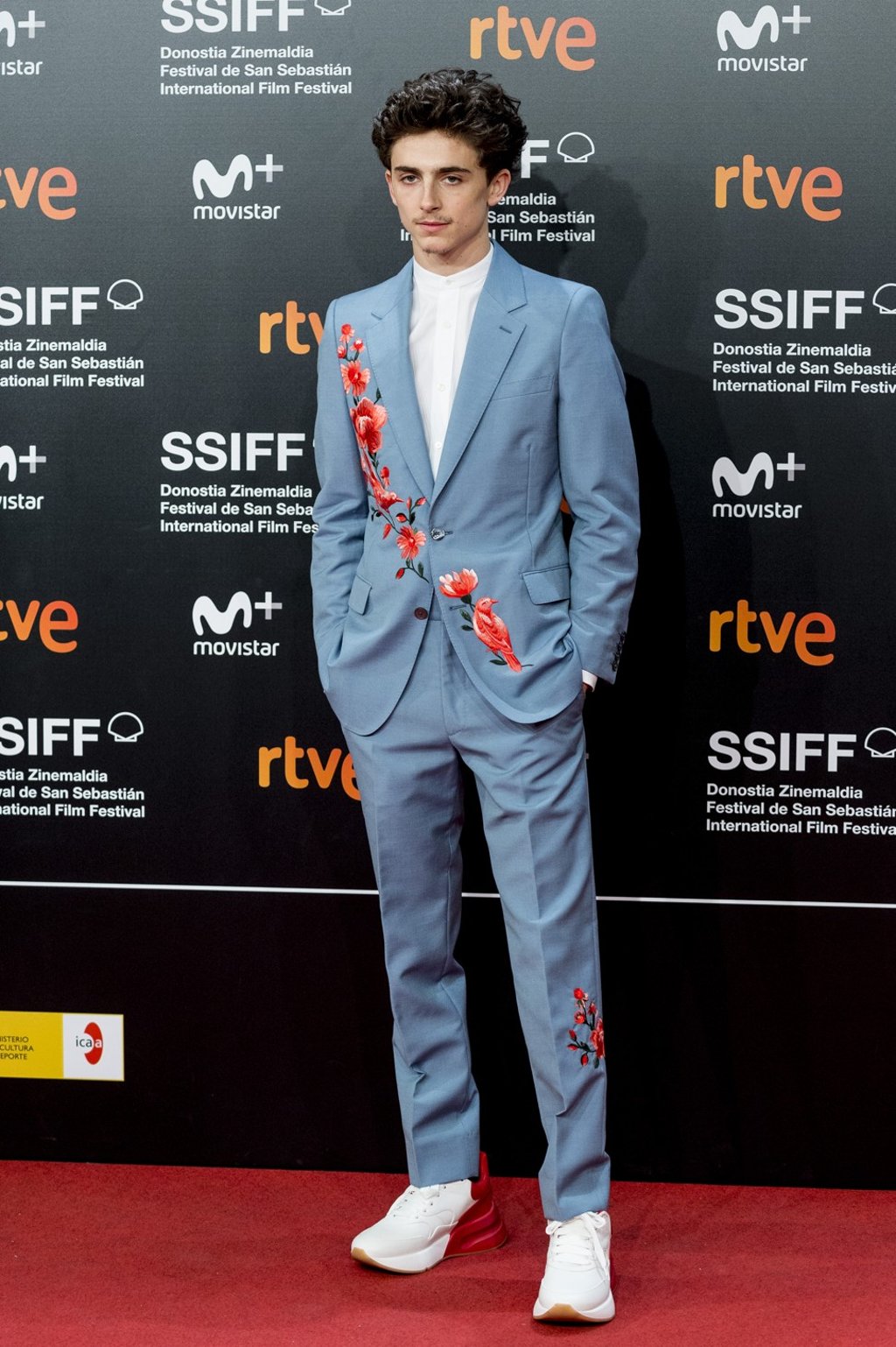 Chalamet in San Sebastián, Spain, wearing Alexander McQueen. Picture: WireImage