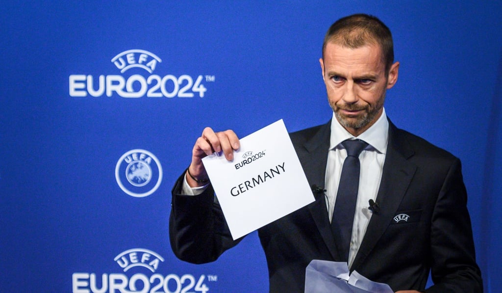 Uefa president Aleksander Ceferin reveals Germany will host the Euro 2024 football tournament. Photo: AFP