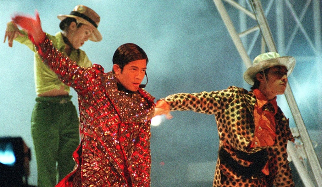 Kwok in action at the JVC Hit Radio Award presentation ceremony at the Hong Kong Coliseum in 1997. Photo: Tony Aw