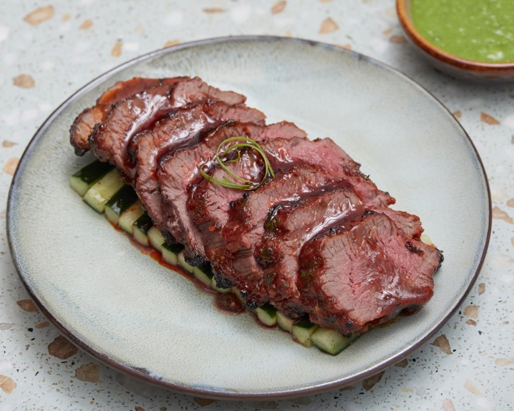 Australian wagyu beef char siu is fatty and tender, with an added meatiness. Australian wagyu beef char siu is fatty and tender, with an added meatiness.
