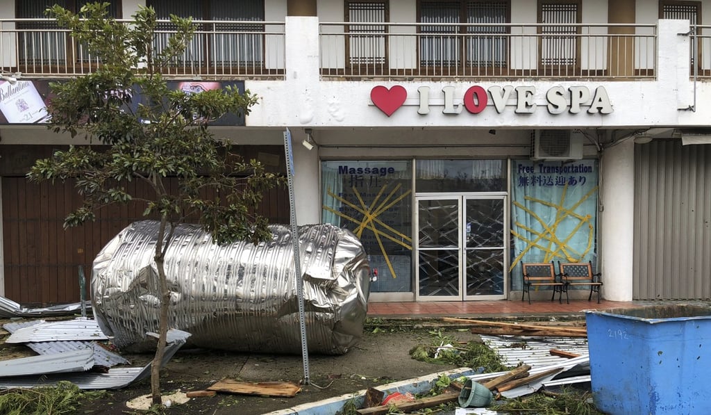 Debris is scattered in Garapan, Saipan, after Super Typhoon Yutu hit the Northern Mariana Islands. Photo: AP Debris is scattered in Garapan, Saipan, after Super Typhoon Yutu hit the Northern Mariana Islands. Photo: AP