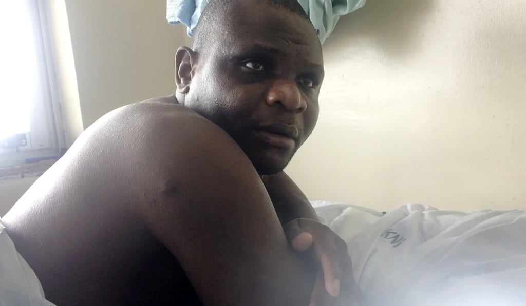 Detained patient Robert Wanyonyi in the Kenyatta National Hospital in Nairobi in August. Photo: AP