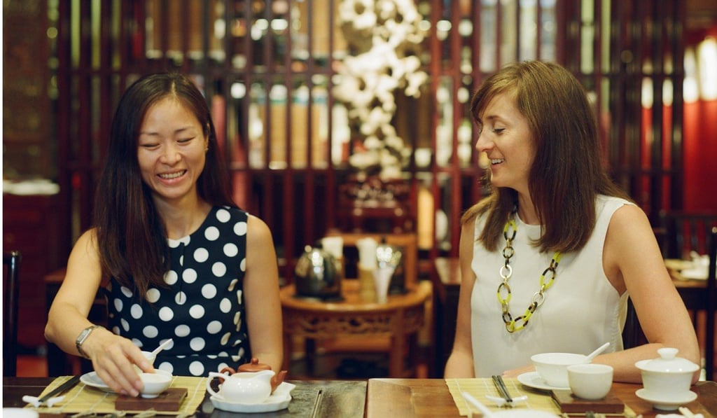 (From left) Ying Fu and Jessica Chilton, both managing associates of the law firm Linklaters, work hard to find a balance between their family life and career. Photo: Abdela Igmirien