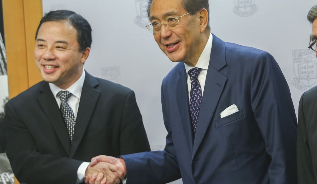 HKU president and vice chancellor Professor Zhang Xiang (left) and council chairman Professor Arthur Li. Photo: David Wong