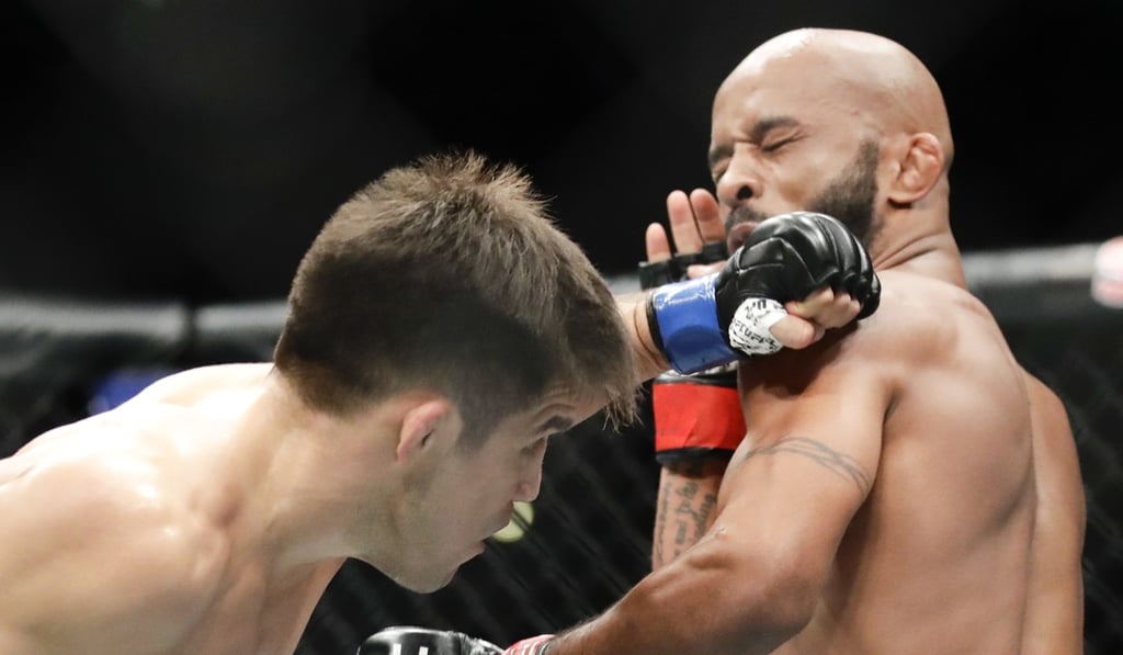 Henry Cejudo ended Demetrious Johnson’s unbeaten streak in the UFC in his final fight with the organisation. Photo: AP