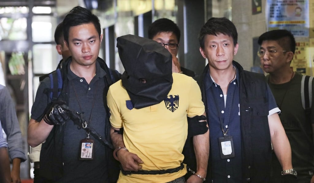 Lam Wing-chun being taken into custody on May 10, 2017. Photo: Felix Wong