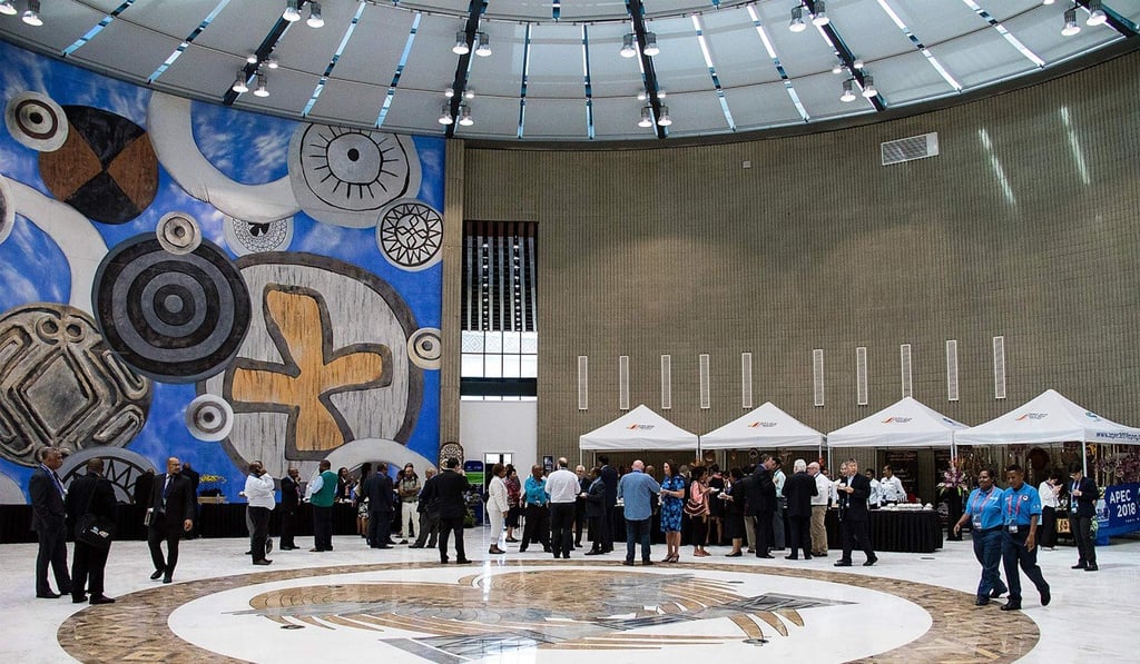 The interior of the International Convention Centre, which was built by a Chinese contractor with a Beijing grant. Photo: AFP