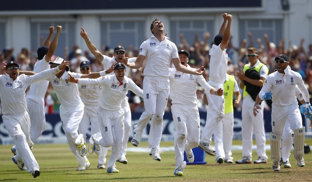England players celebrate victory in the first Ashes test in 2013. Photo: Reuters