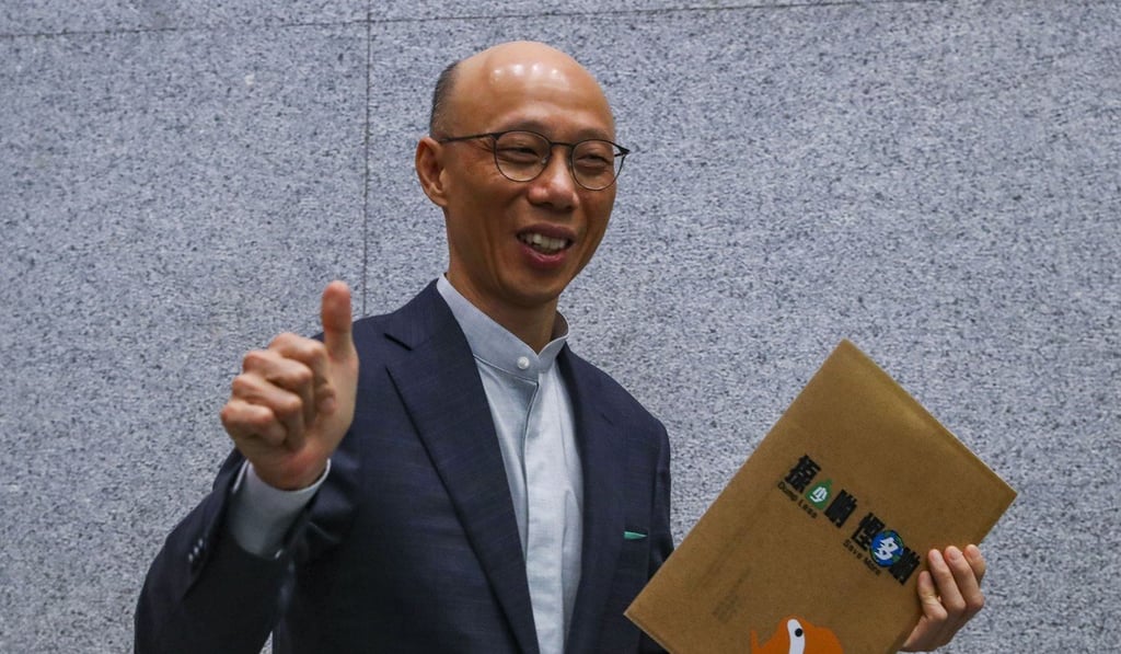 Secretary for the Environment Wong Kam-sing announcing the plan at Tamar. Photo: Edmond So