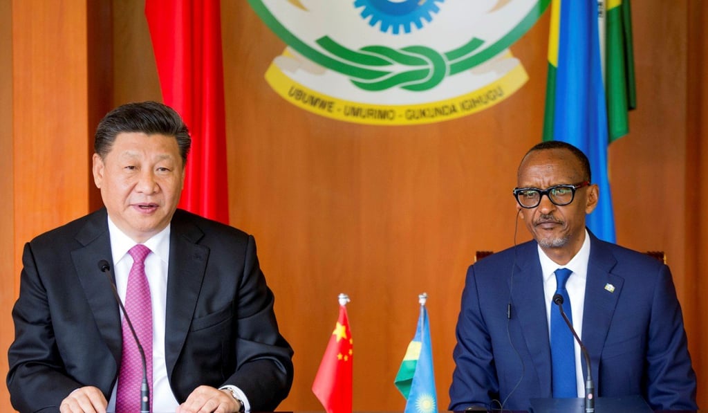 Chinese President Xi Jinping and Rwanda's President Paul Kagame address a news conference during his visit to Kigali, Rwanda July 23, 2018. Photo: Reuters
