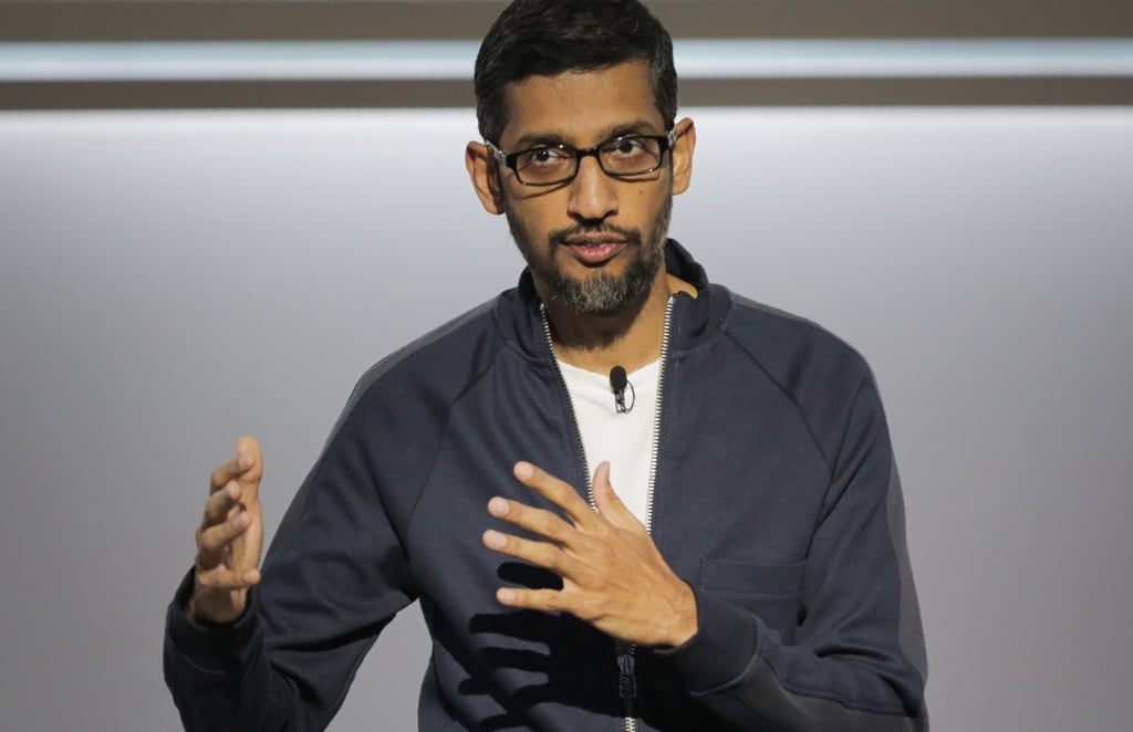 Google CEO Sundar Pichai sent a message to employees late Tuesday, saying he had heard from many employees on the subject of inappropriate behaviour at work and was ‘deeply sorry for the past actions and the pain they have caused employees’. Photo: AFP