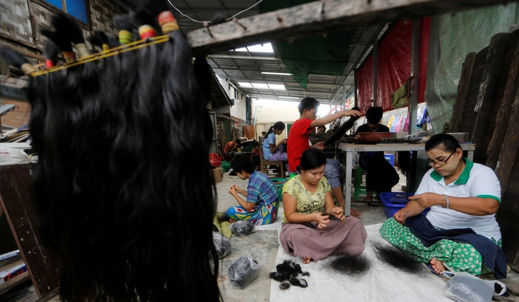 Business is booming for Myanmar s trade in human hair used to make wigs sold for hundreds of dollars in the West South China Morning Post