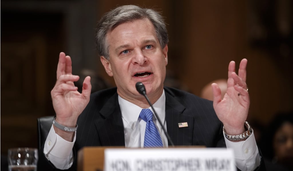 FBI Director Christopher Wray suggested that there was no proof that American technology had been compromised by Chinese espionage. Photo: EPA