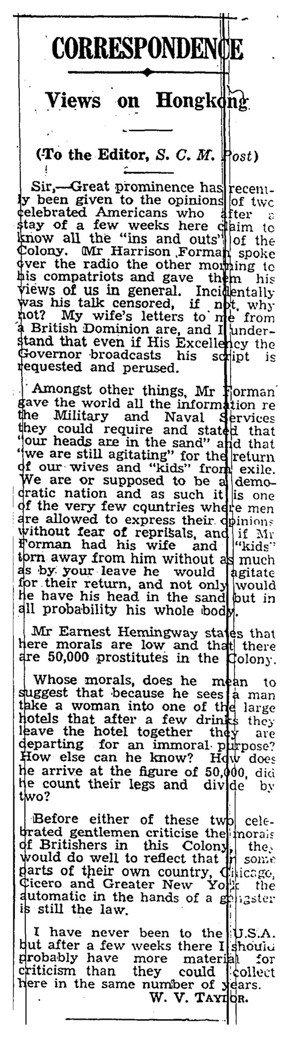 Letters were published as ‘Correspondence’ for years, until the section was renamed ‘Letters to the Editor’ on April 11, 1967. Photo: Handout