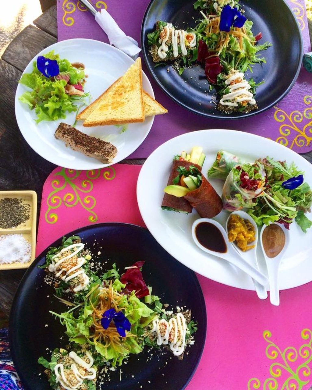 A selection of vegan food served at the eco-lodge Swasti Eco Cottages in Ubud, on the island of Bali. Photo: Kayla Hill