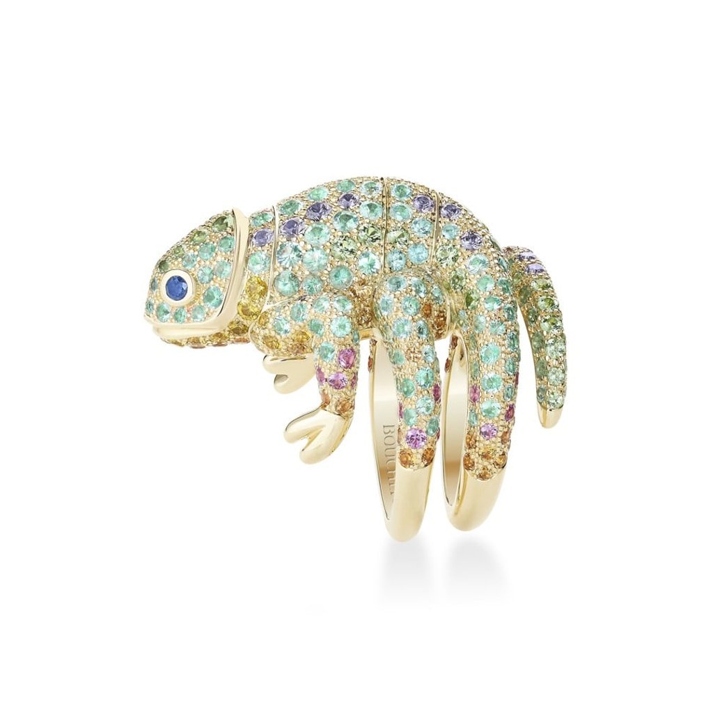 Boucheron’s Masy the Chameleon ring in yellow gold
