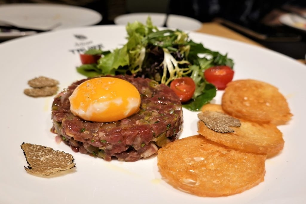 The cold Tartare de Boeuf, an Australian tenderloin tartare, served at Artisan de la Truffe. Photo: Aydee Tie
