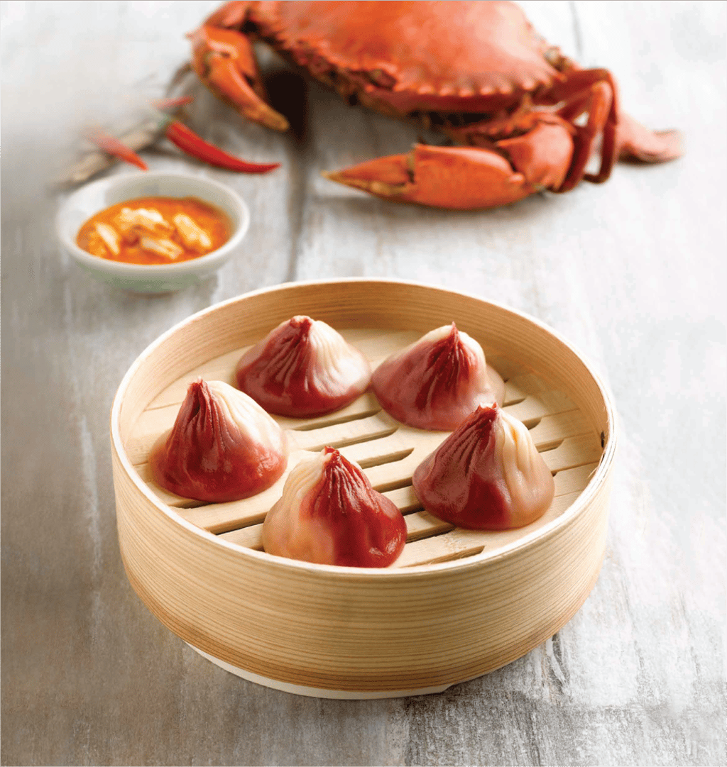 Singapore chilli crab xiaolongbao at Paradise Dynasty in Tsim Sha Tsui.