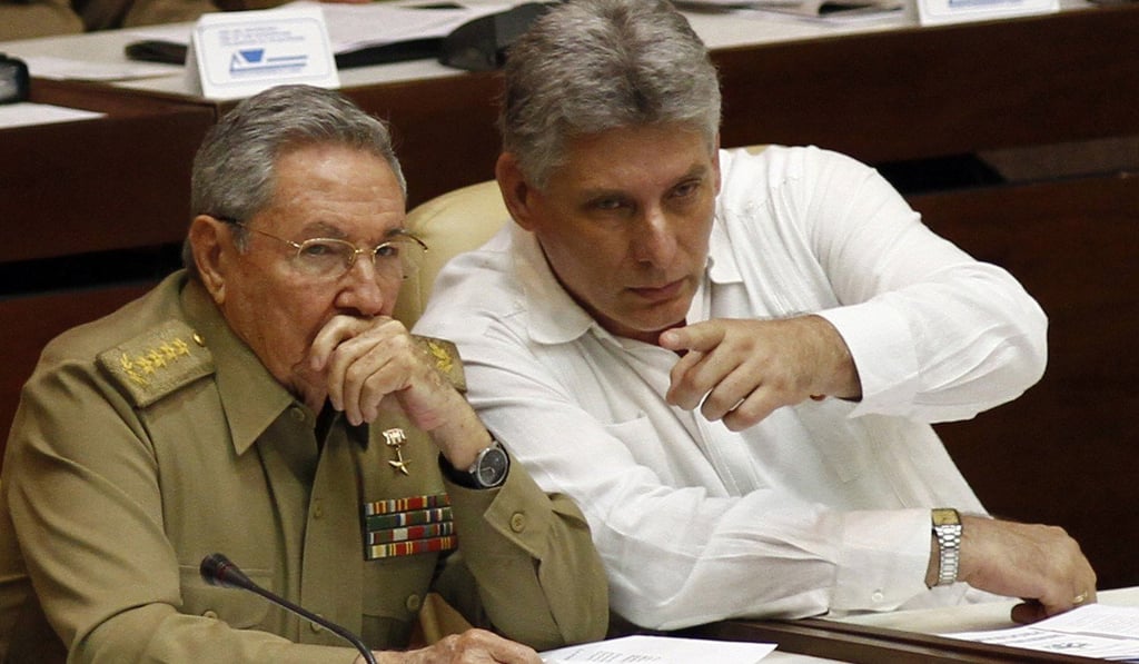 Miguel Diaz-Canel Bermudez, right, with Raul Castro in 2013. Photo: AP