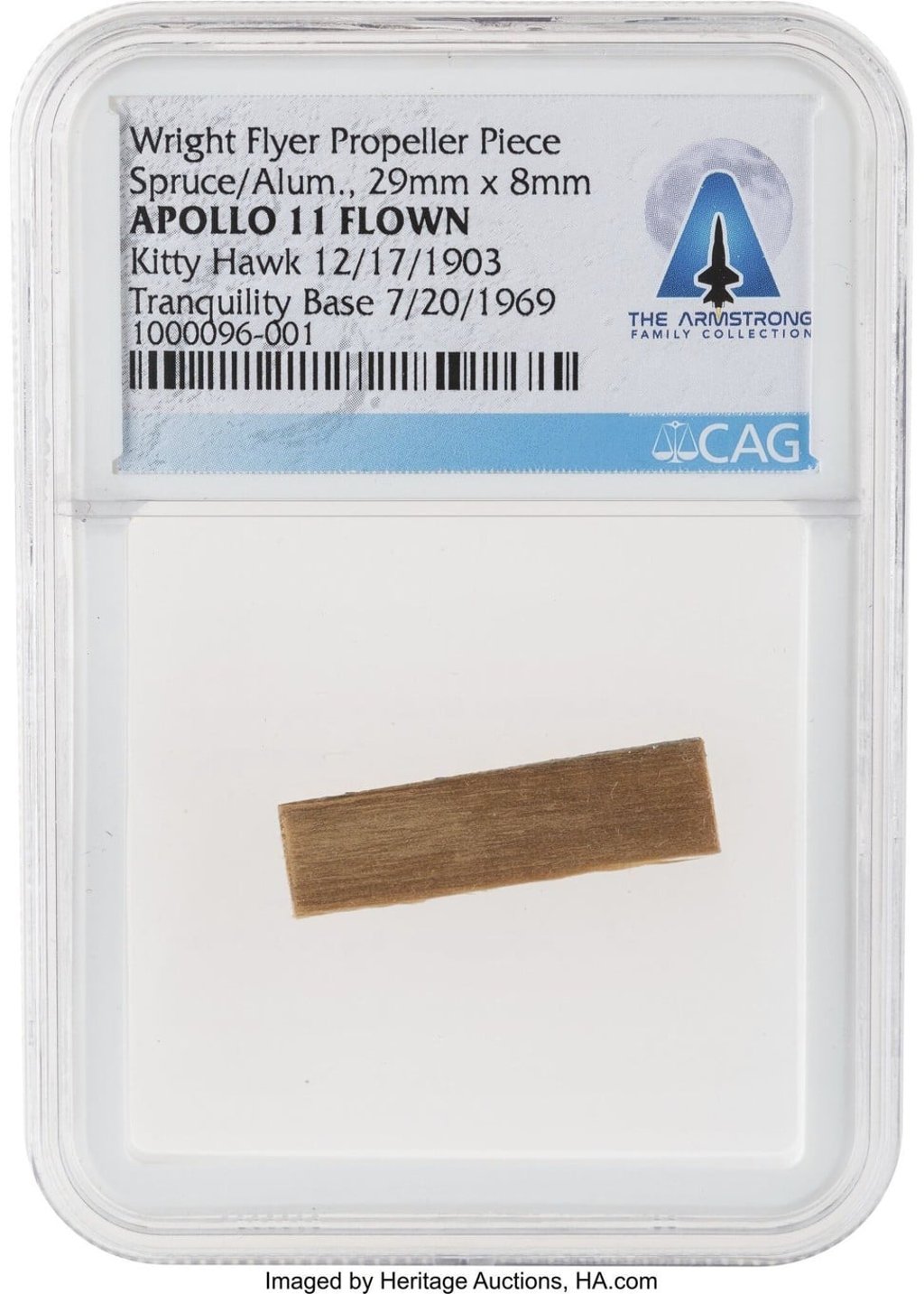 A fragment from the propeller from the Wright brothers’ Flyer. Photo: AP