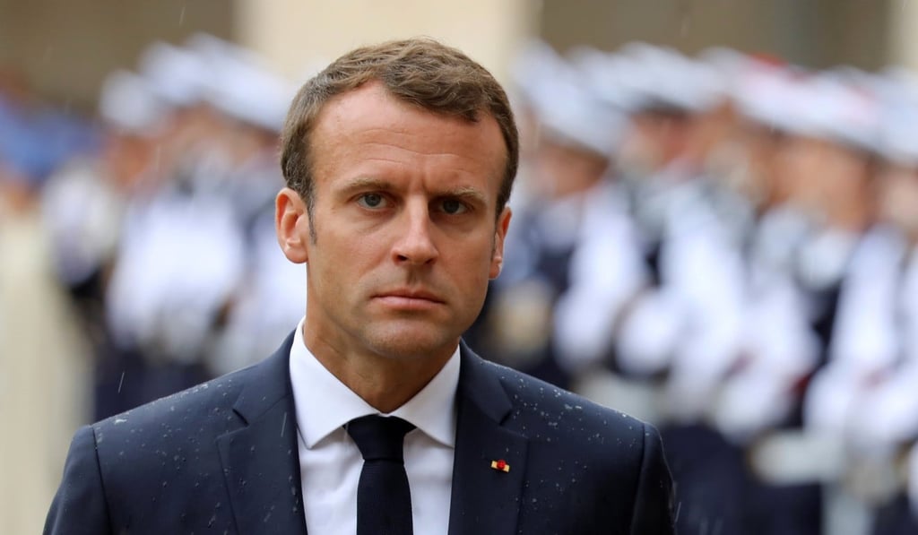 French President Emmanuel Macron at the ‘prise d’armes’ military ceremony at the Invalides in Paris, France in June 2018. Photo: Reuters
