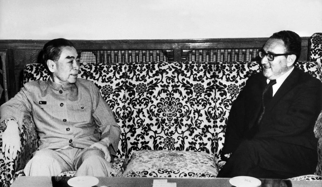 Chinese leader Zhou Enlai with Henry Kissinger in Beijing in 1971. Photo: AFP Chinese leader Zhou Enlai with Henry Kissinger in Beijing in 1971. Photo: AFP