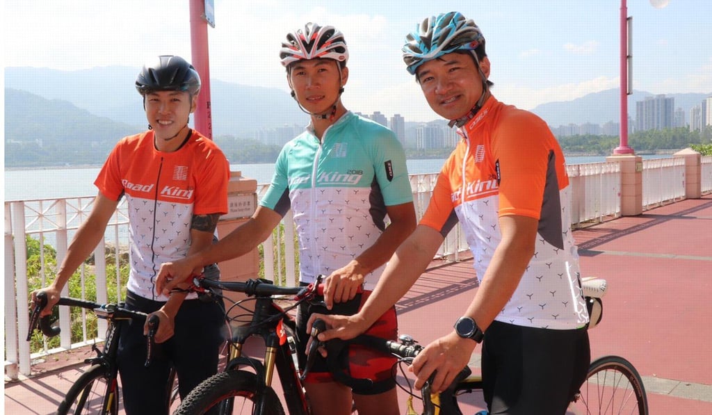 Wong Kam-po (right) with Yeung Ying-hon and Chan Chun-hing prepare for their charity race on Sunday. Photo: Chan Kin-wa