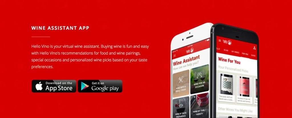 Hello Vino: Wine Assistant offers food and wine pairings. Photo: hellovino.com