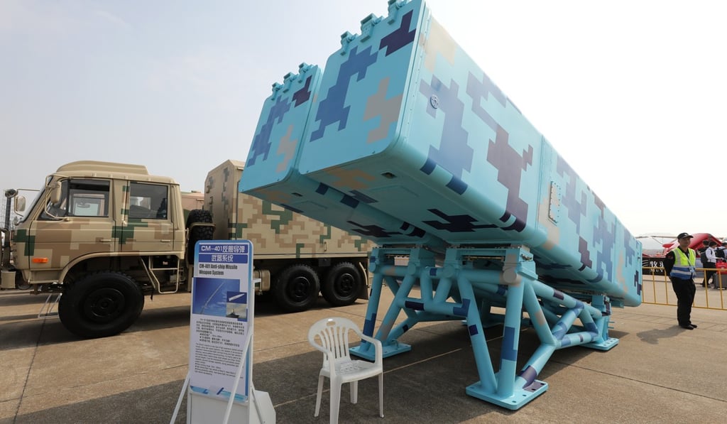 The CM-401 anti-ship missile on display in Zhuhai. Photo: Dickson Lee