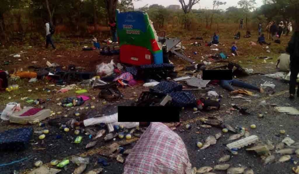 Dozens of people were killed in a Zimbabwe bus crash on Wednesday evening. Photo: Twitter