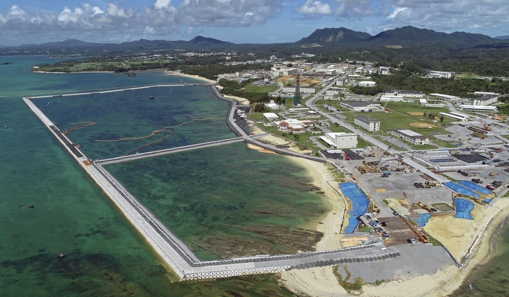 Construction work at Henoko, in Nago city, Okinawa prefecture, Japan, where the Japanese government plans to relocate a US air base to. Photo: Kyodo