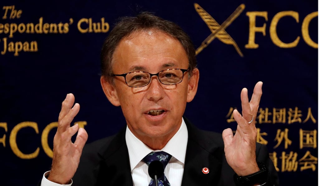 Okinawa Governor Denny Tamaki at the Foreign Correspondents’ Club in Tokyo on November 9, 2018. Photo: Reuters