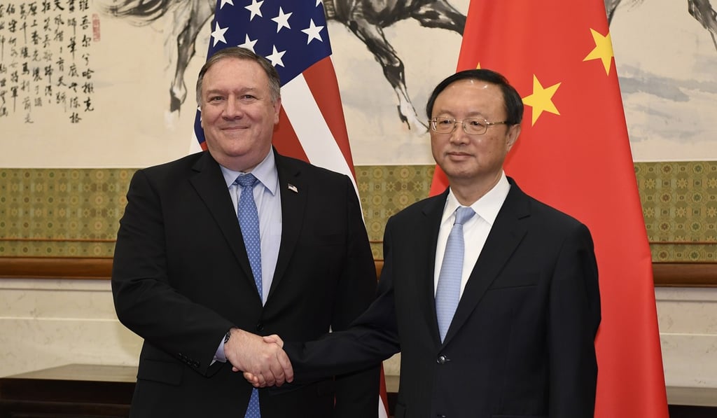 US Secretary of State Mike Pompeo (left) and China’s top diplomat Yang Jiechi will be two of the main protagonists at Friday’s talks in Washington. Photo: AP