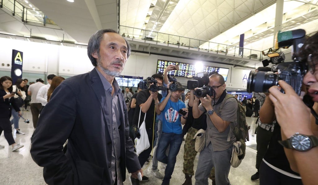 Ma Jian arrives at Hong Kong International Airport. Photo: Dickson Lee