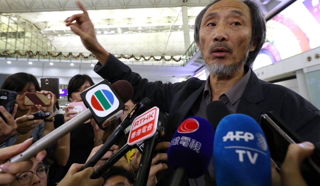 Chinese writer Ma Jian arrives at Hong Kong International Airport. Photo: Dickson Lee