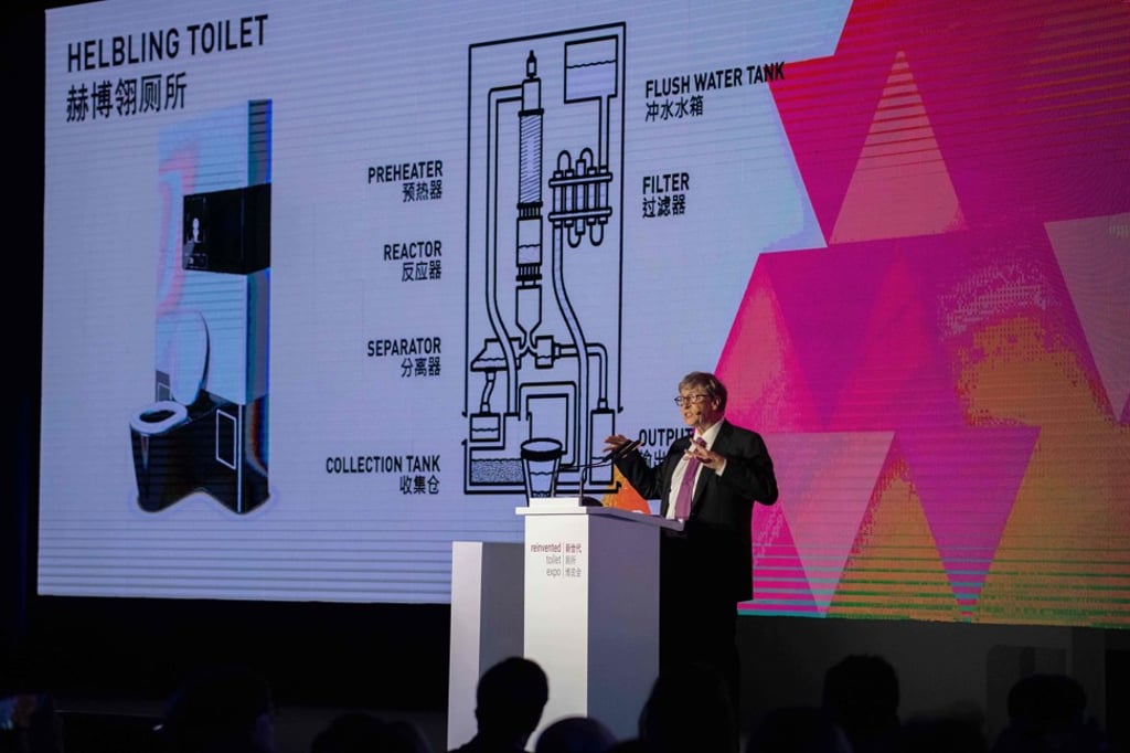 Microsoft founder Bill Gates during the Reinvented Toilet Expo in Beijing on November 6, 2018. Photo: Agence France-Presse