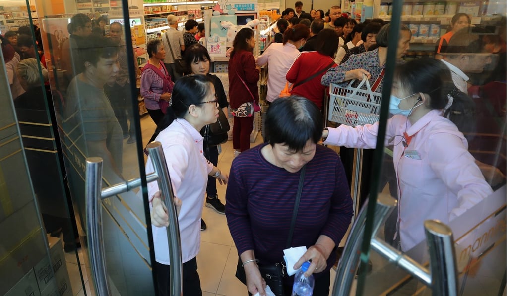 Tung Chung has seen queues at bus stops and restaurants, and shops largely emptied of stock. Photo: Winson Wong