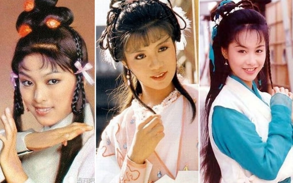 Hong Kong actresses Michelle Yim (left), Barbara Yung and Athena Chu played Huang Rong in the TV series in 1976, 1983 and 1994 respectively. Hong Kong actresses Michelle Yim (left), Barbara Yung and Athena Chu played Huang Rong in the TV series in 1976, 1983 and 1994 respectively.