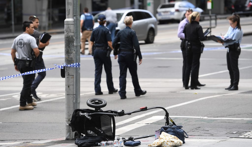 A pram at the scene of the attack. Photo: EPA