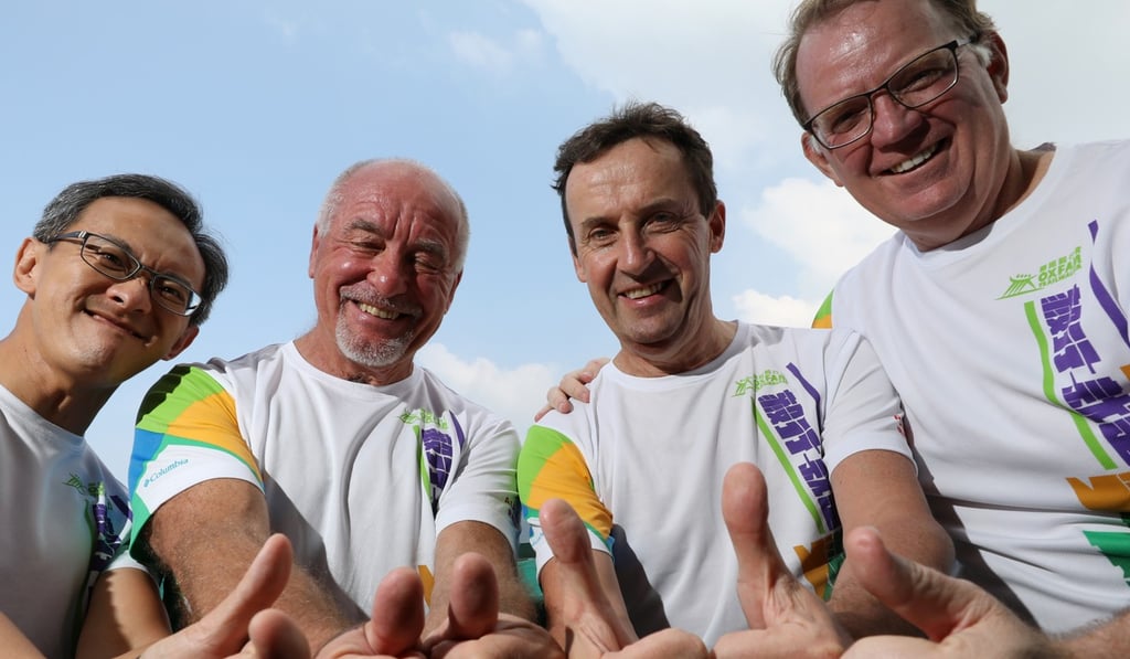 Constantine Metreweli (second left) introduced the rest of his team to the event and they have run it multiple times. Photo: Dickson Lee