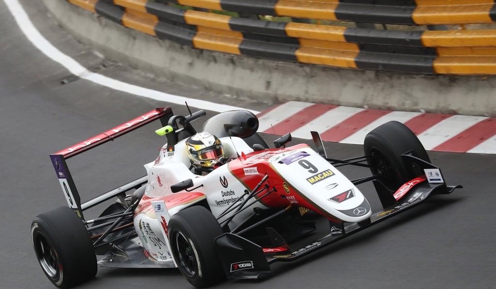 Mick Schumacher driving a Dallara-Mercedes in qualifying.