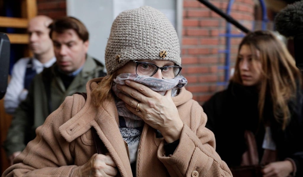Brigitte Gruel leaves the courthouse of Bobigny on Thursday after she was acquitted of charges of rape and sexual aggression. Photo: AFP