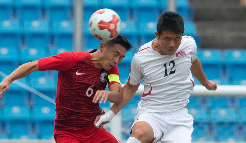 Hong Kong captain Huang Yang heads the ball during a game. A new UBC study said certain proteins associated with brain injuries increase when soccer players head the ball. Photo: Hong Kong Football Association