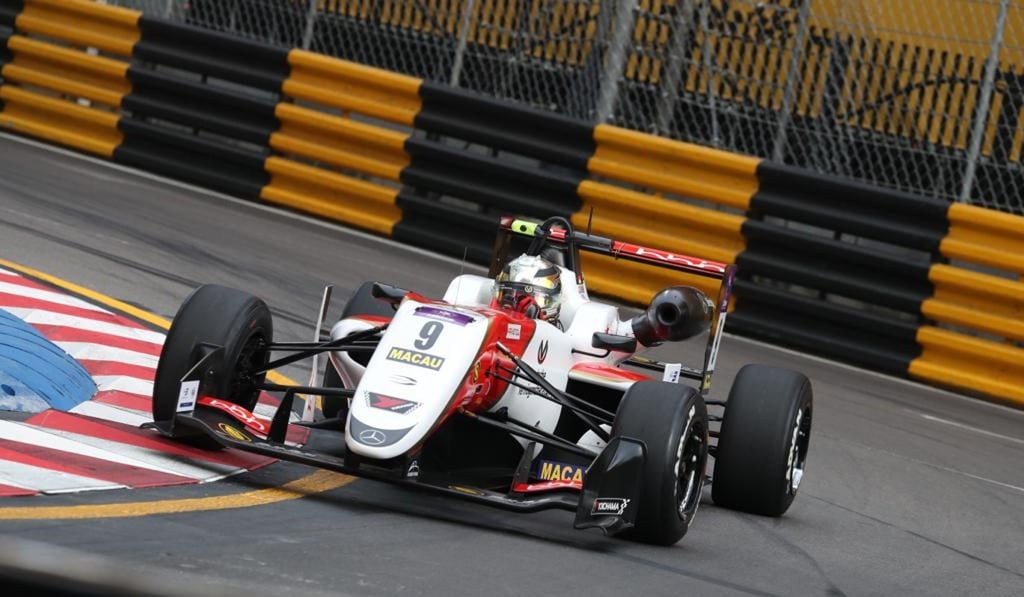 Mick Schumacher in action. Mick Schumacher in action.