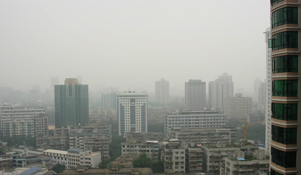 Pollution in Guangzhou, where Wen was born. File photo Pollution in Guangzhou, where Wen was born. File photo