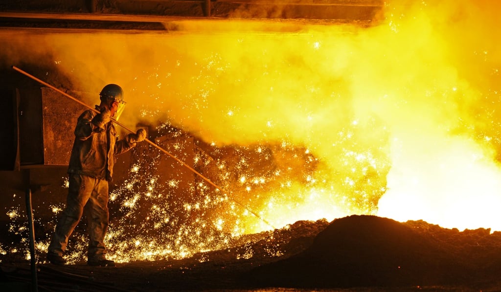 An employee works in Dongbei Special Steel in Dalian, Liaoning province, China, in July. Photo: Reuters