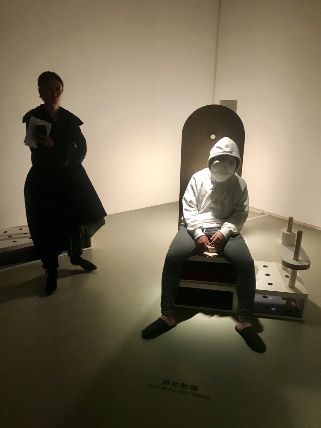 Hong Kong curator Xue Tan (left) at Nadim Abbas’ ‘Four Rooms’ performance work at the 12th Shanghai Biennale. Photo: Jing Zhang Hong Kong curator Xue Tan (left) at Nadim Abbas’ ‘Four Rooms’ performance work at the 12th Shanghai Biennale. Photo: Jing Zhang