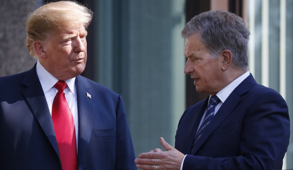 File phot of Trump with Finnish President Sauli Niinisto in Helsinki, Finland. Photo: AP